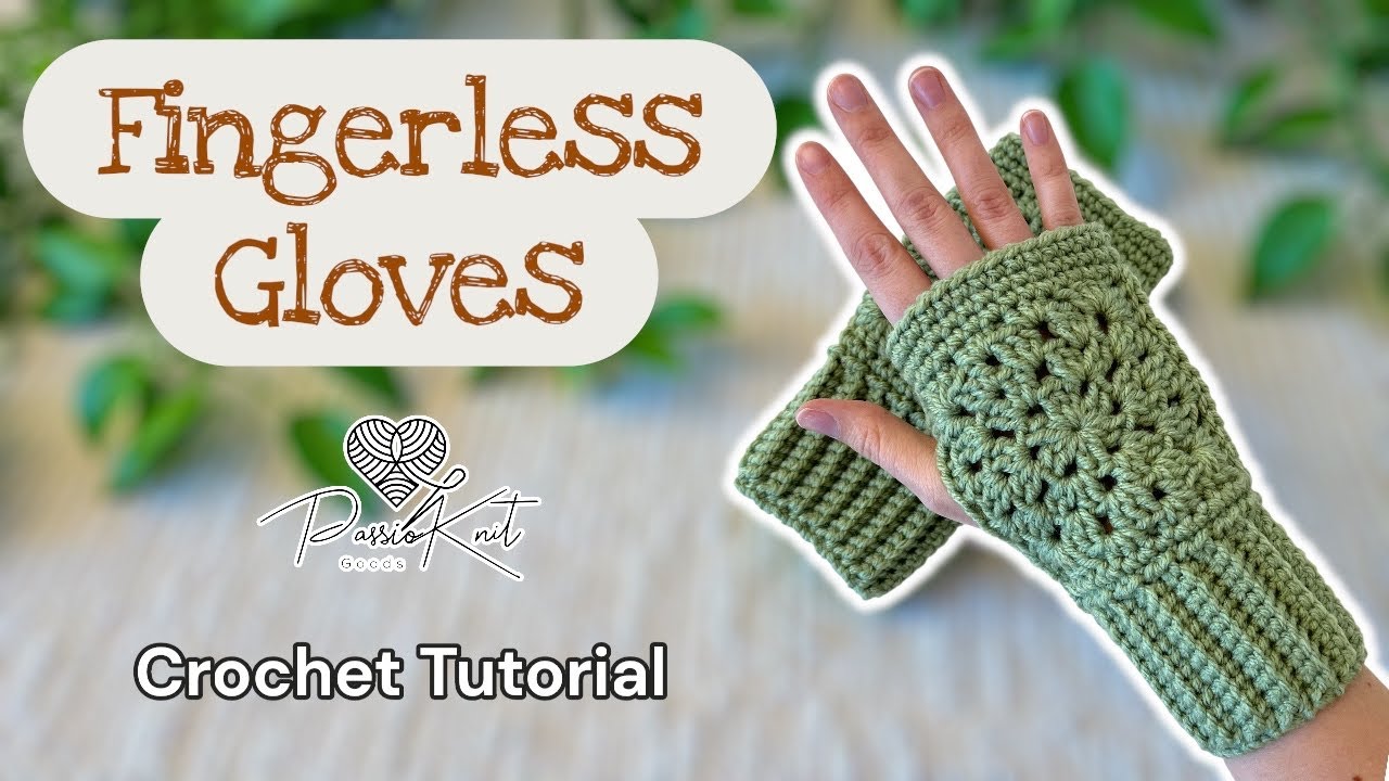 Granny Square Fingerless Gloves | Crochet Tutorial | PassioKnit Kelsie
