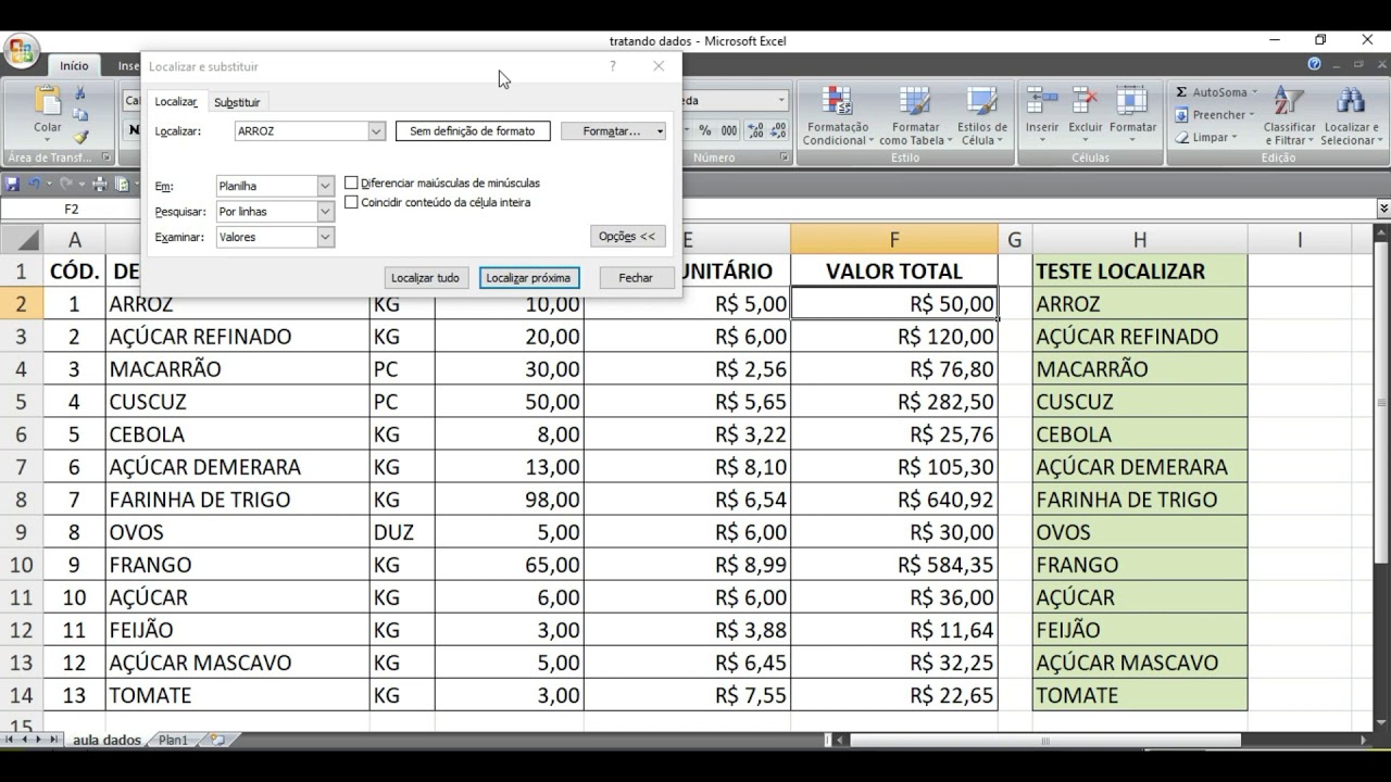 COMO FILTRAR, LOCALIZAR NOMES E VALORES NO EXCEL?