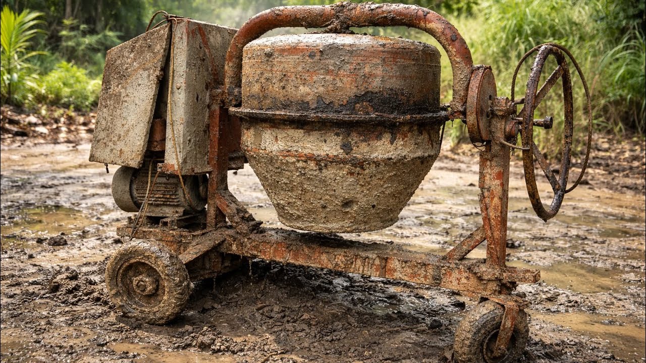 Restoration Old Self Concrete Mixer Serious Damage // From Heavy Rust to Working Again