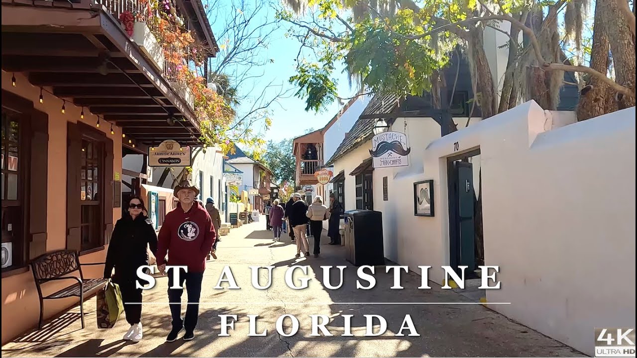 St. Augustine, Florida 4K Walking Tour | America’s Oldest City | Virtual Scenic Walk