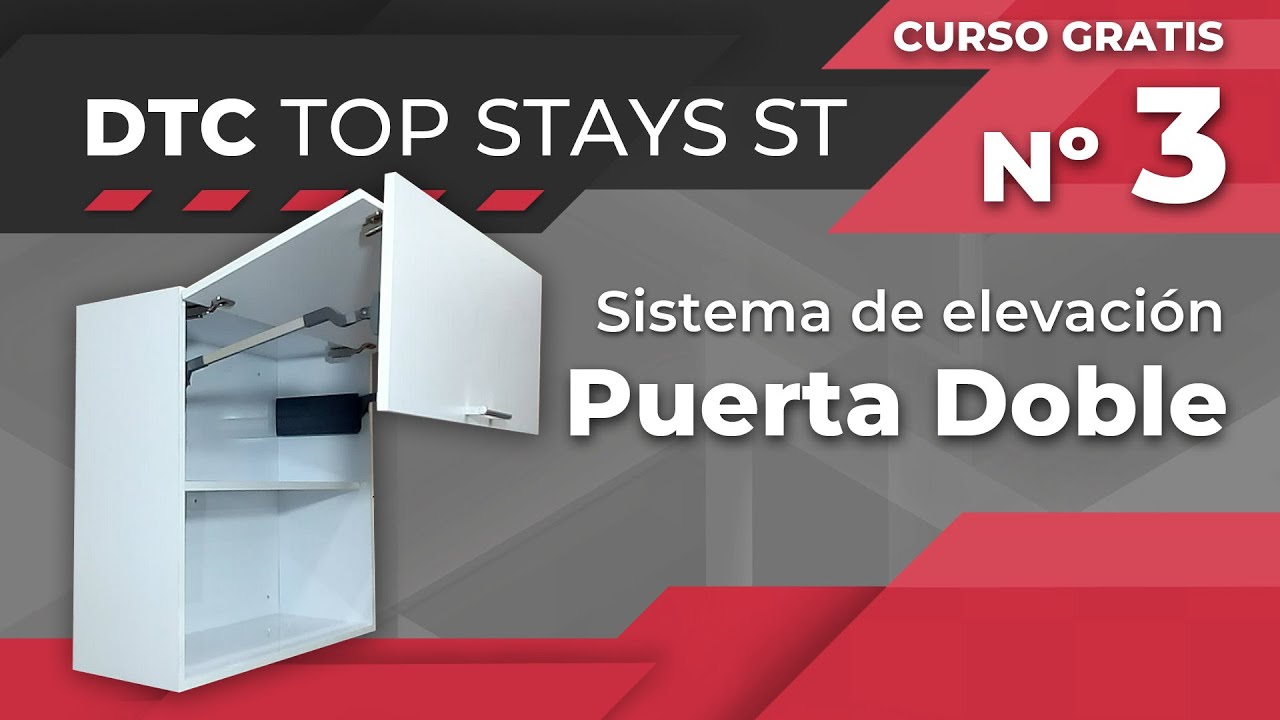 Cómo instalar SISTEMA DE ELEVACIÓN para gabinetes DTC TOP STAYS ST - Puertas dobles para gabinetes