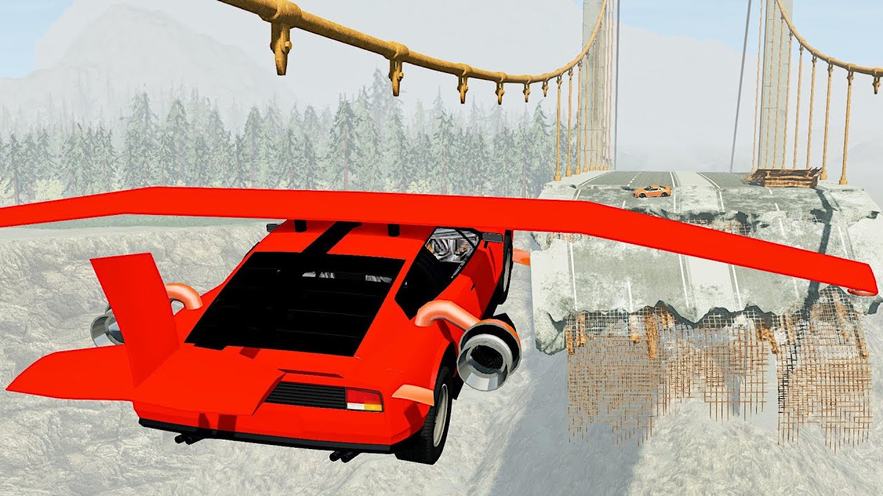 Jumping Over Broken Bridge | Crash Hard 2.0 #5 - BeamNG Drive Crashes | Crash Blasters