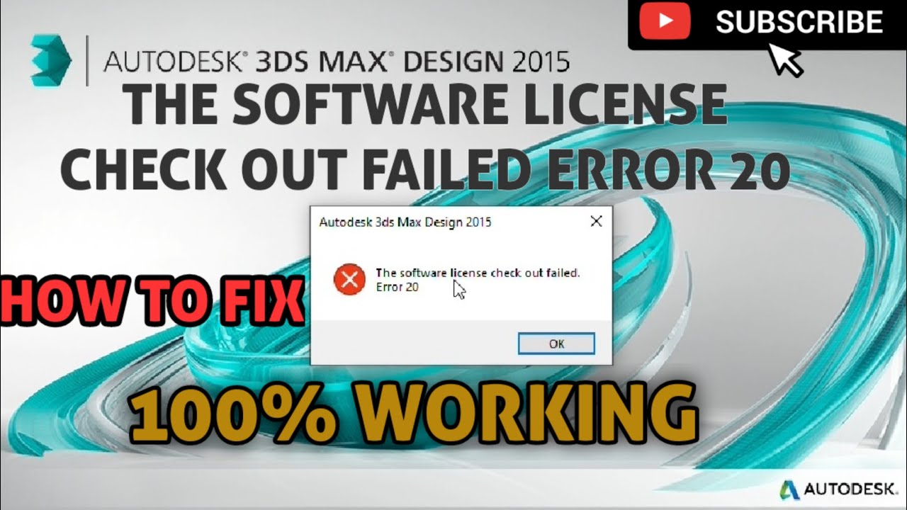 How to fix the software license check out failed error 20 || 3ds Max & AutoCAD 100% Working