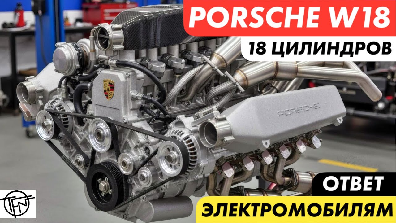 Porsche W18! Новый Двигатель на 18 Цилиндров! Ответ Электромобилям!