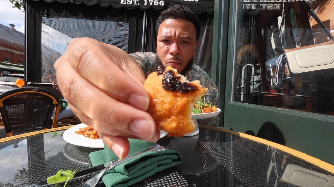 Trying the VIRAL caviar chicken nuggets!
