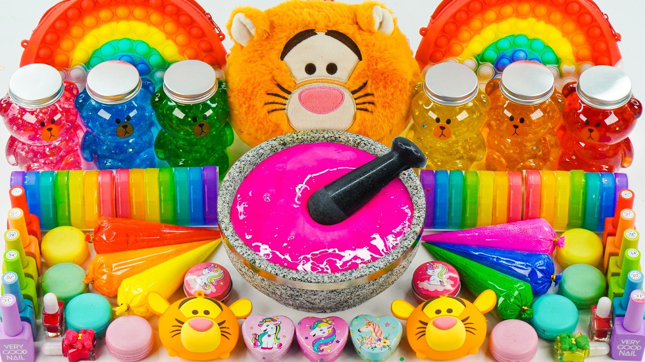 🐯 ASMR DIY Slime yang Memuaskan 🌈 Slime Tigger Lucu yang Dicampur dengan Makeup | Hehe Slime