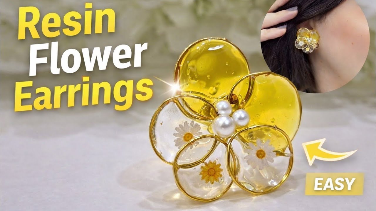 صناعة حلق يدوي من ريزن UV | Handmade UV Resin Earrings