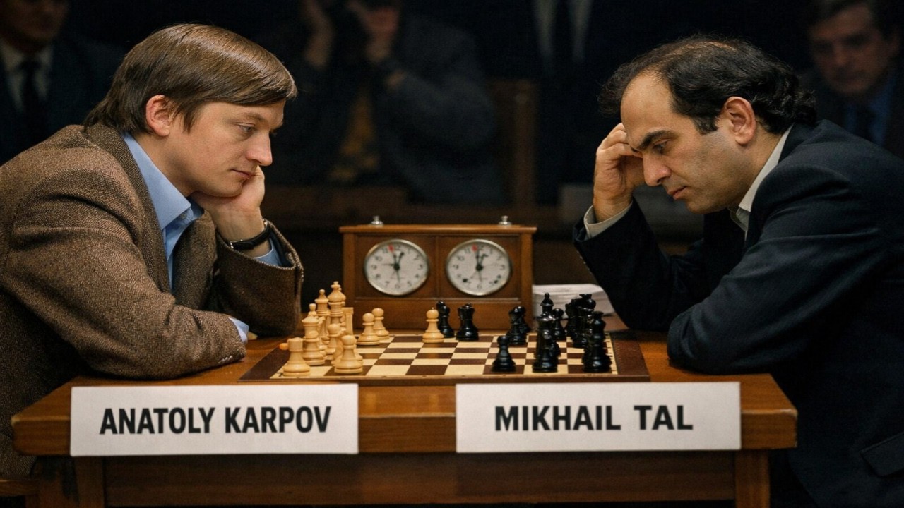 Anatoly karpov vs Mikhail Tal - USSR Championship, 1973