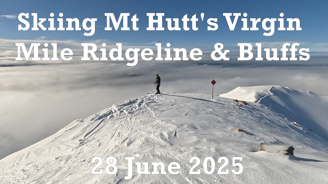 Skiing Mt Hutt's Virgin Mile Ridgeline & Bluffs