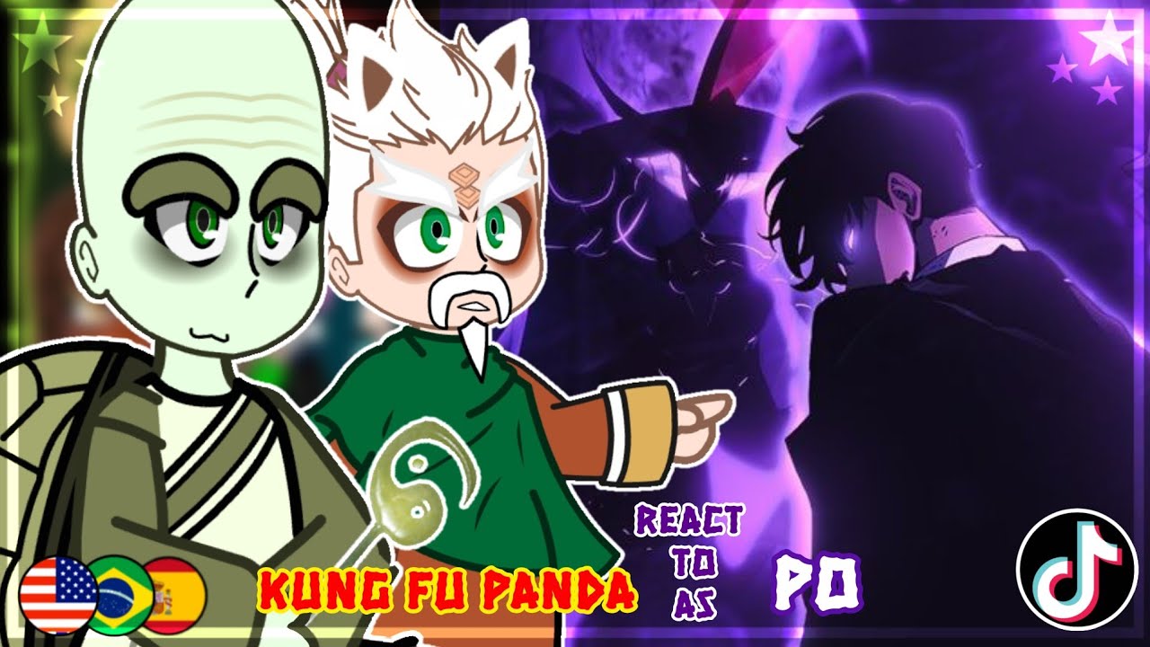 Kung Fu Panda React to Po as Sung Jin woo 🇺🇸/🇧🇷/🇪🇸 - Gacha React