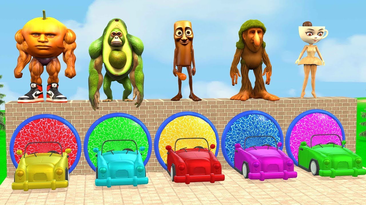Long Slide Game With Cow Elephant Gorilla Hippopotamus Tiger 3d Animal Game Funny 3d Animals