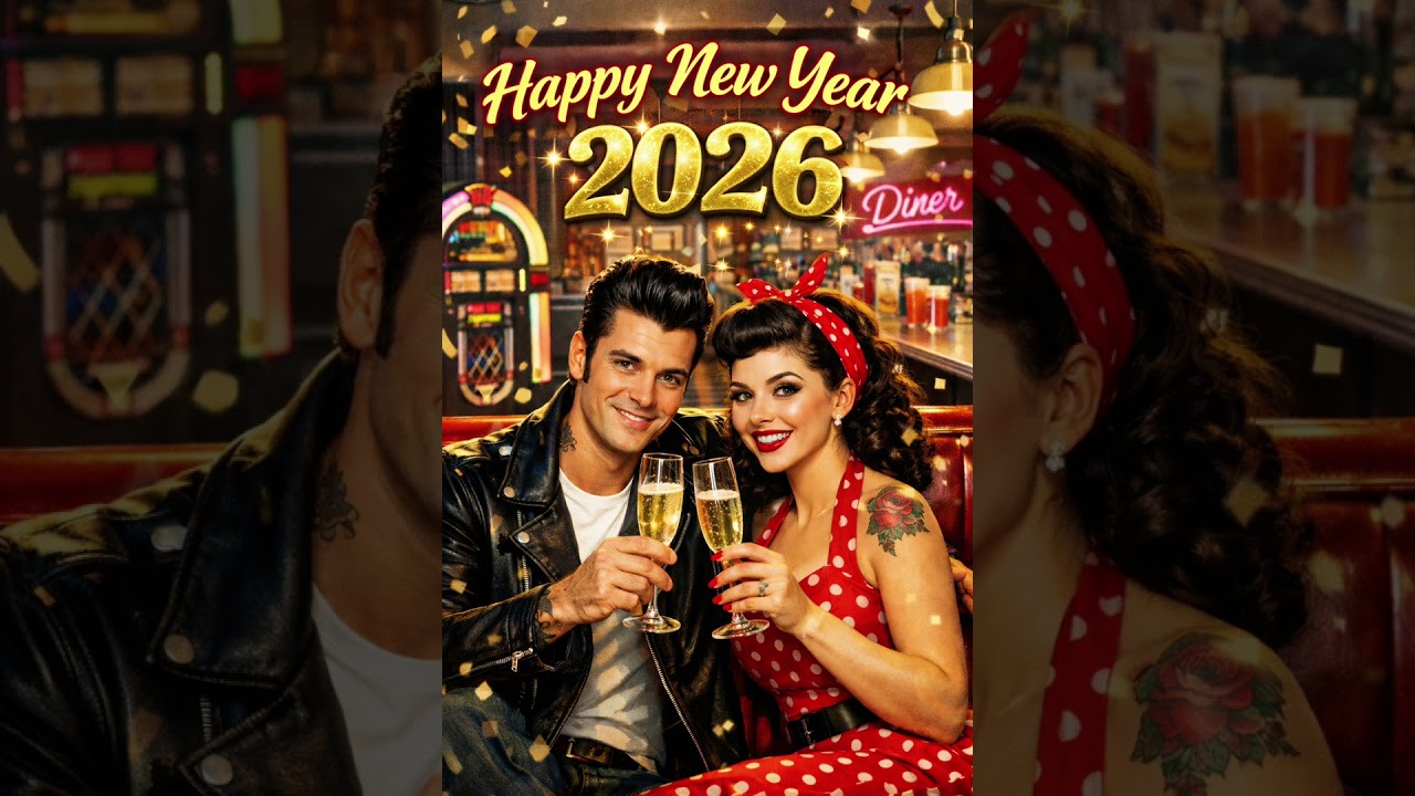 Happy New Year  #rockabillymusic #doowopmusic #rocknrollforever #vintageromanticsongs #oldies 