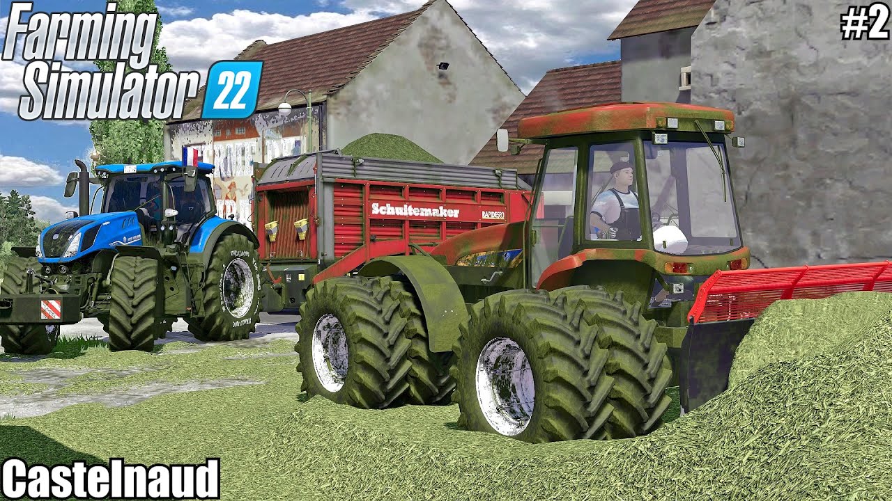 Leveling BUNKER SILO and Mowing GRASS with NEW HOLLANHD TV6070│CASTELNAUD │FS 22│1