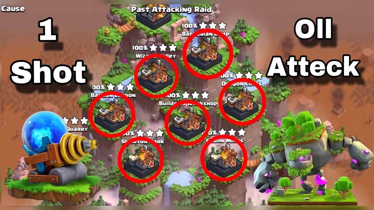 One Shot All District In Clan Capital | Best Clan Capital Attack Strategy