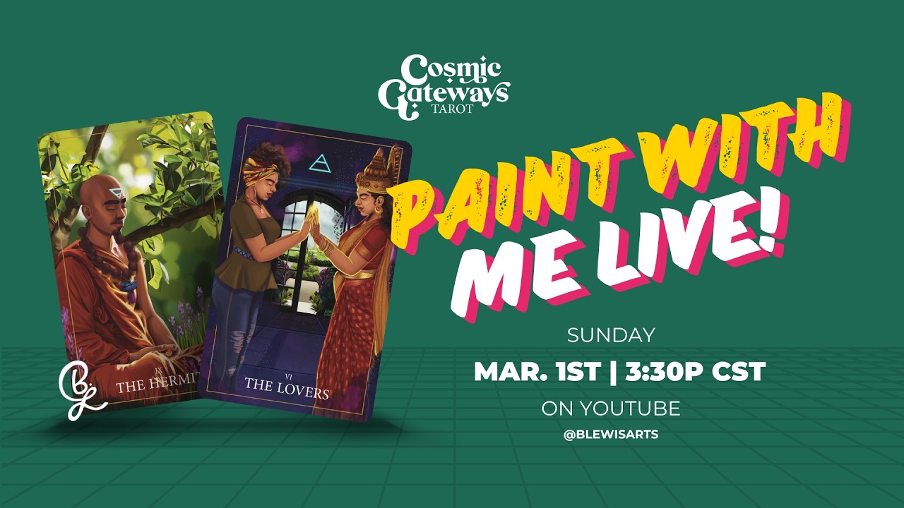 Paint with Me Live ep. 71 | Five of Cups | Creating the Cosmic Gateways Tarot