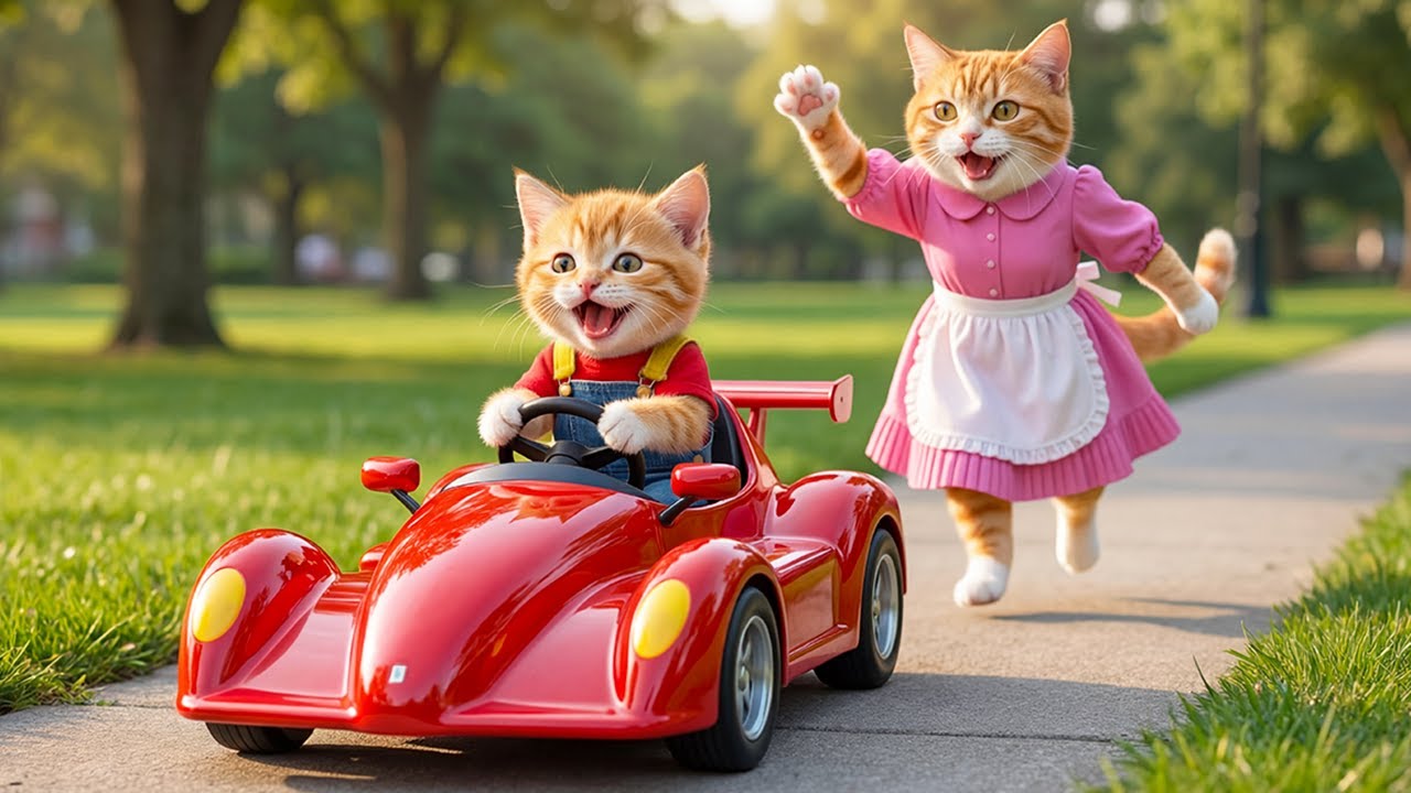 🌈🚗 From a Racing Dream to Hard Work: Mama Cat & Ginger Kitten Grow Veggies to Buy a Race Car 💞
