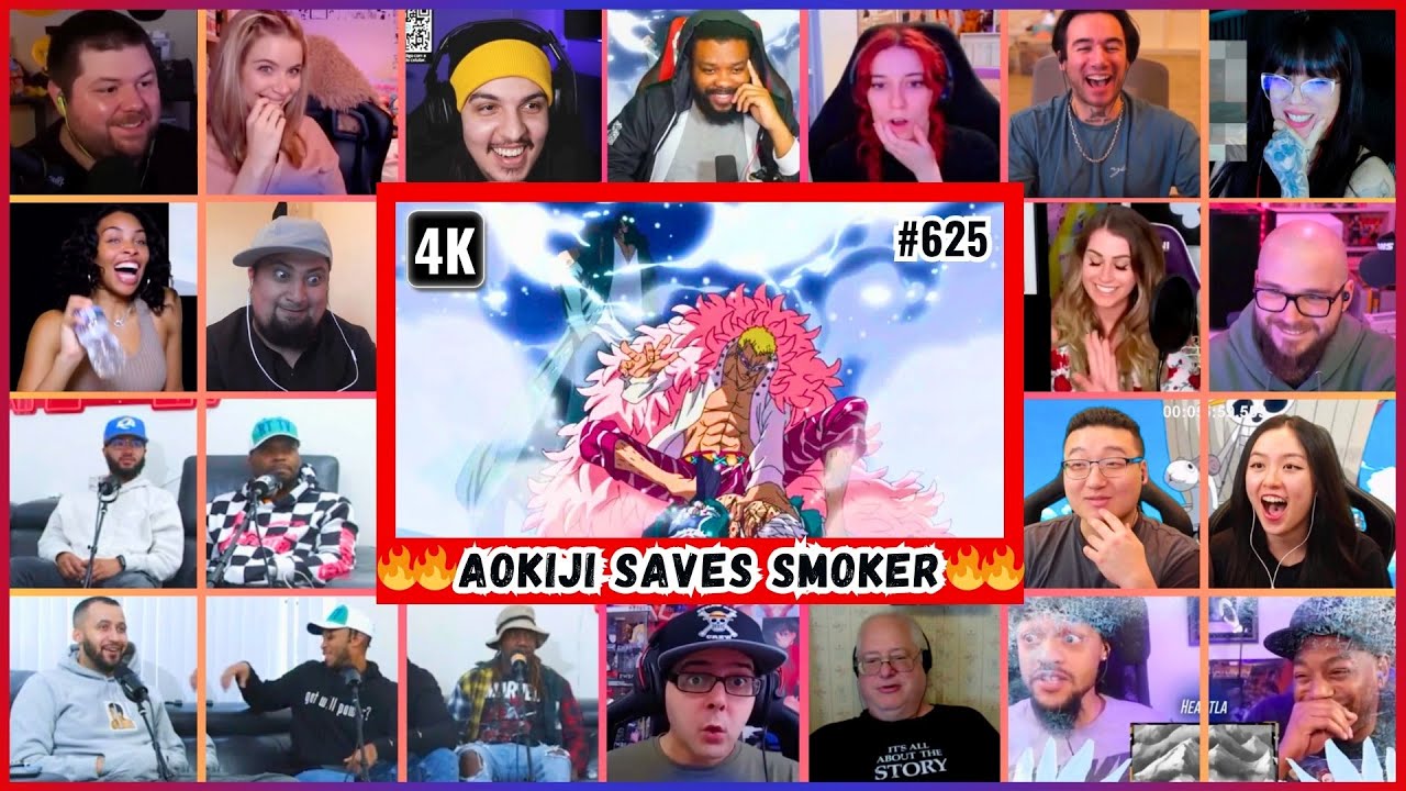 🔥🔥 30+ Reactors AOKIJI SAVES SMOKER Mega Reaction Mashup - One Piece Episode 625 Reaction Mashup