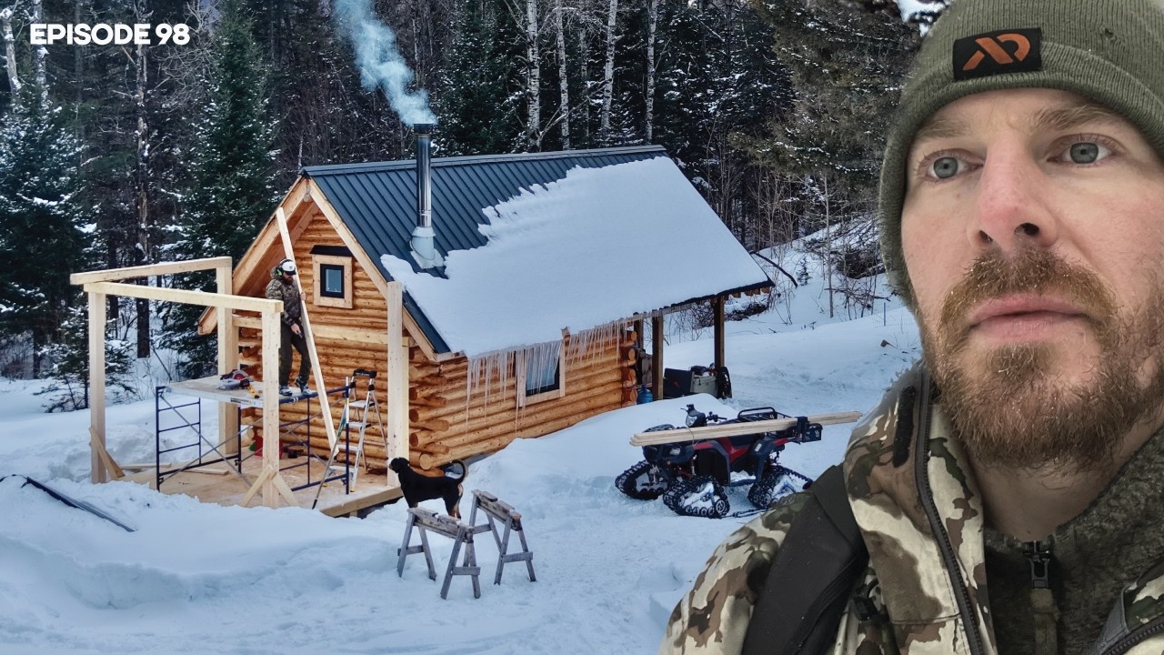 3-day SNOWSTORM: DIY Well Test, Bathroom Addition |EP98| Log Cabin Build on Off-Grid Homestead
