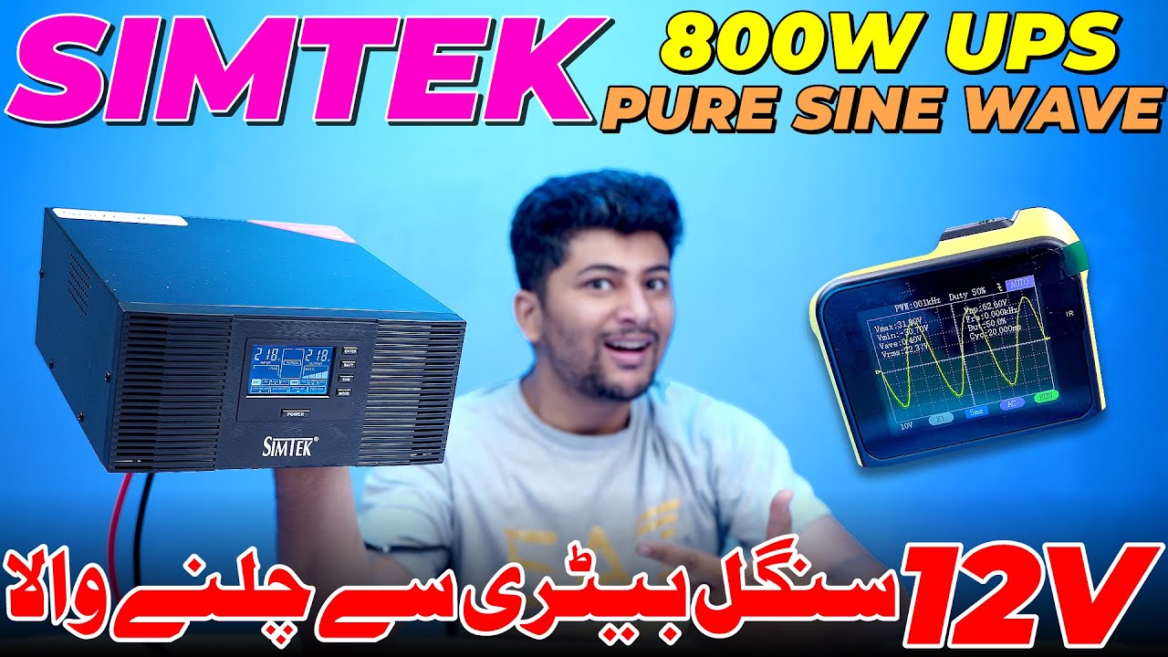 SIMTEK 800W Pure Sine Wave Inverter UPS | Original Full Automatic 12V Inverter with Charger