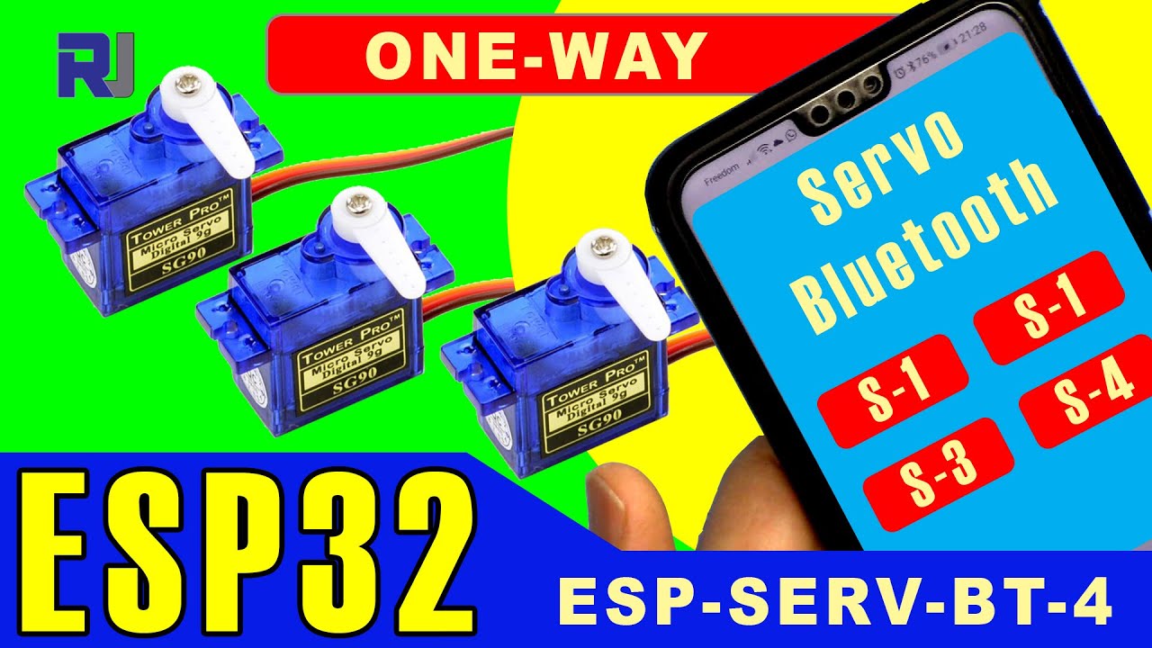 ESP32-SERV-BT-4: Control 1 or more Servo Motors ONE ways using ESP32 Bluetooth mobile phone - RJT261