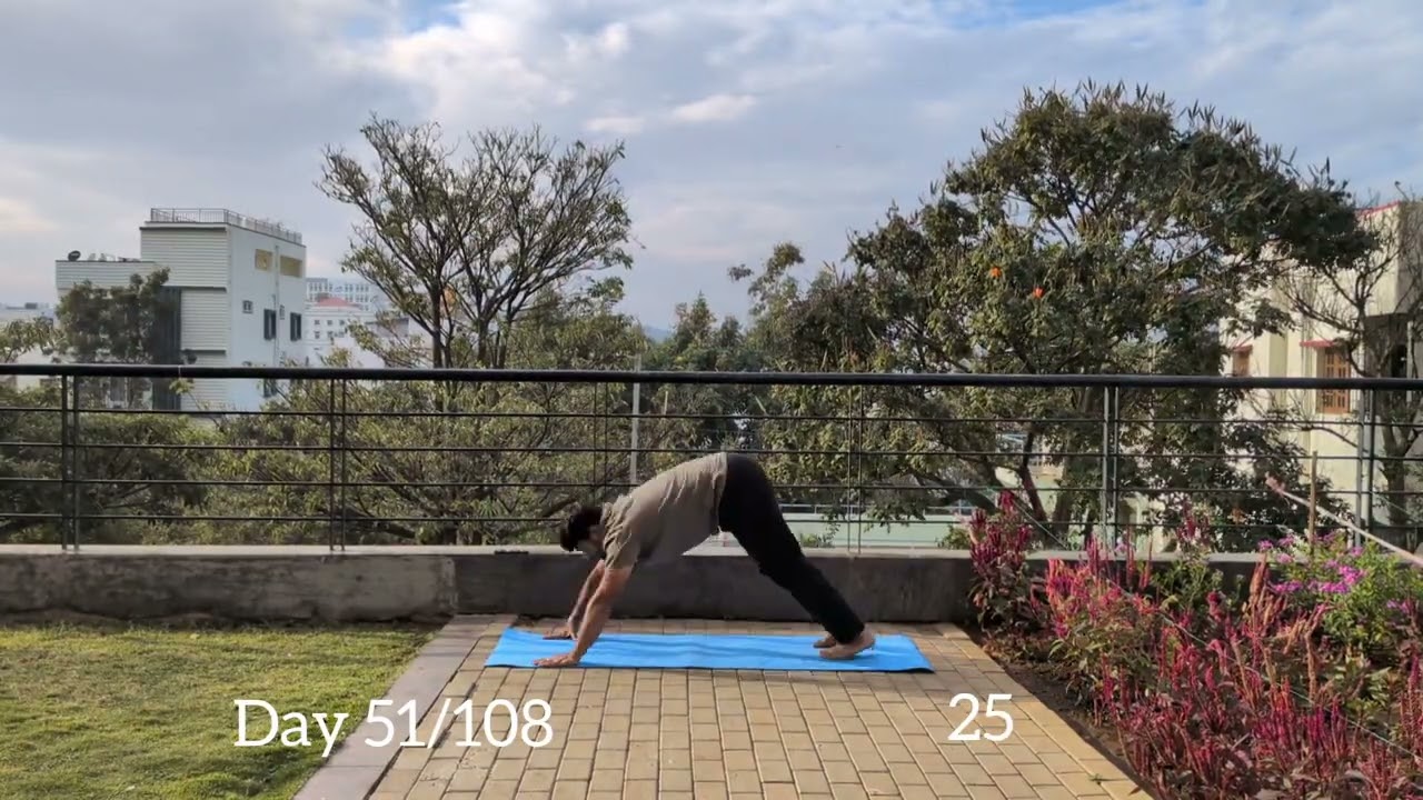 Day 51 of adding one Surya Namaskar everyday until it reaches 108