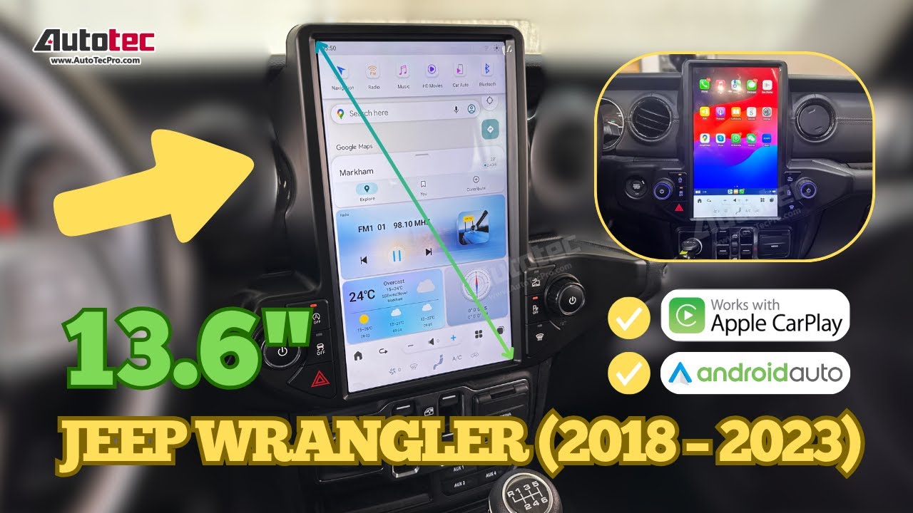 Jeep Wrangler (2018 – 2023) 13.6″ IPS HD Touch-Screen Navigation & Infotainment System