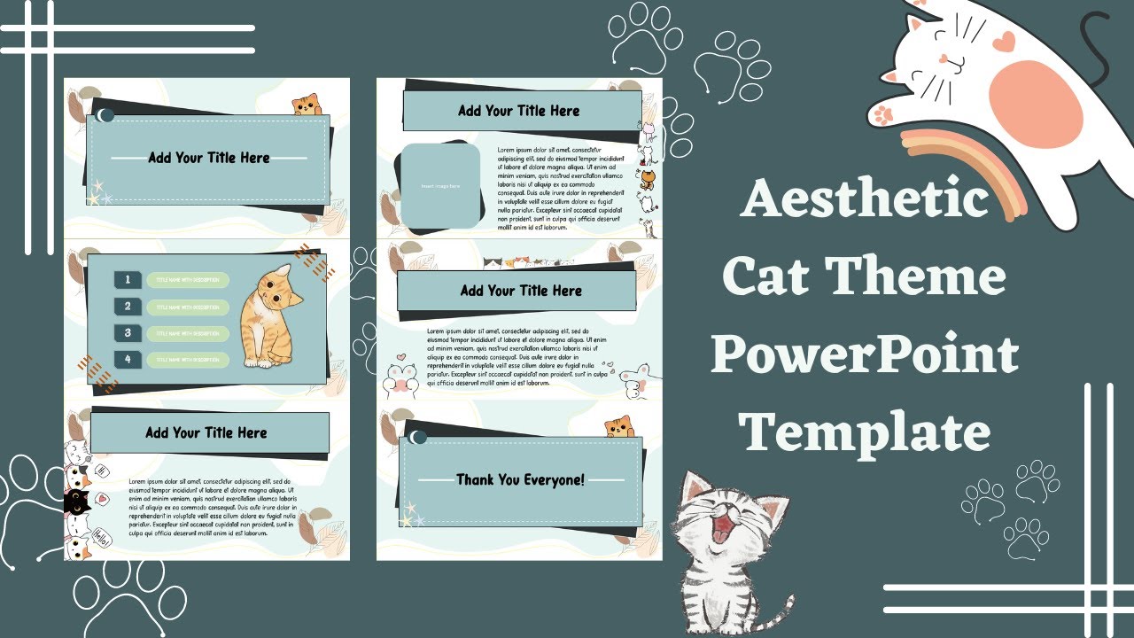 Aesthetic Cat 06 Theme PowerPoint Template Free🍑 || ppt#76✨