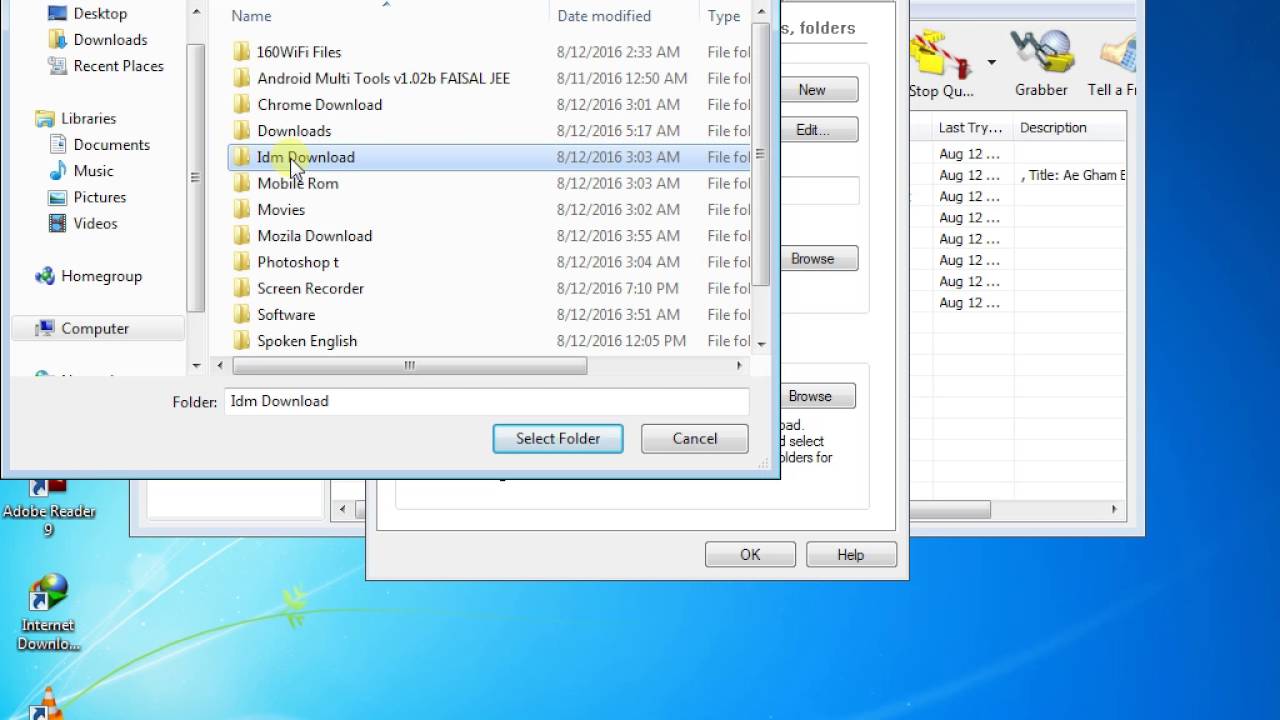 How to change your download location of idm