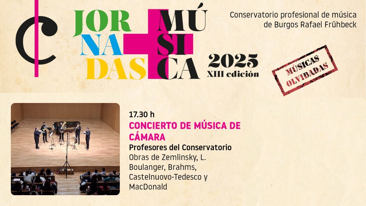 XIII Jornadas + Música - Jueves 6 de Marzo 2025 - 17:30h Concierto de Música de Cámara