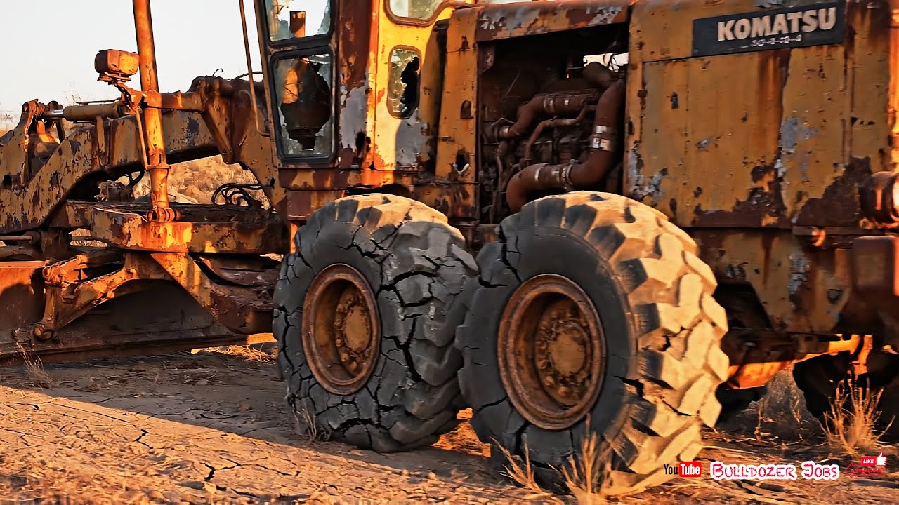 Rust to First Start Restoration 20 Years Abandoned Motor Grader Komatsu GD-505-A Restoration