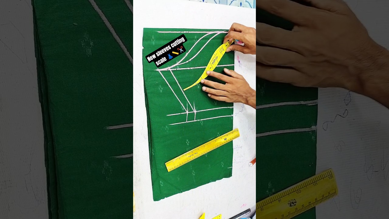 sleeves cutting scale ( blouse cutting ) #shortvideo #sleevscutting #sleevesdesign #sewingtips