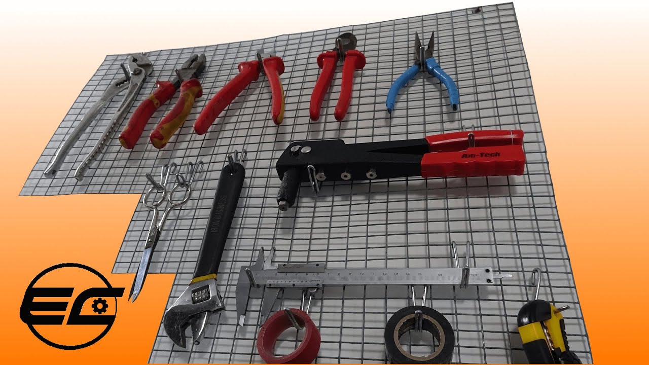 Genial Idea para colgar tus Herramientas en una malla metálica / panel casero