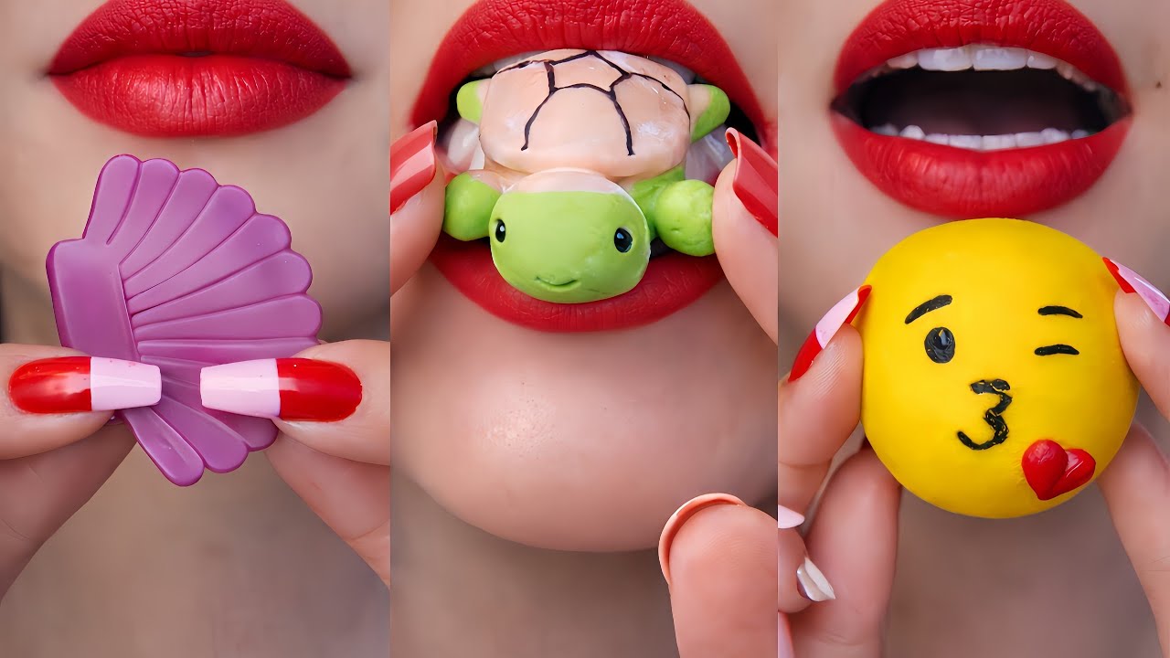 Satisfying Emoji Food Challenge ASMR 🦪🎃🥞🎄😘 | Relaxing Crunchy Sounds | Tiktok Compilation Kashi asmr