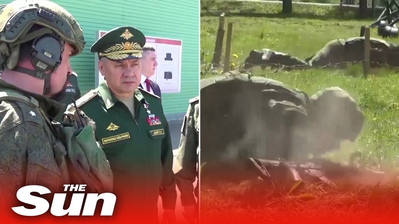 Russia's Minister of Defence reviews combat training for new soldiers