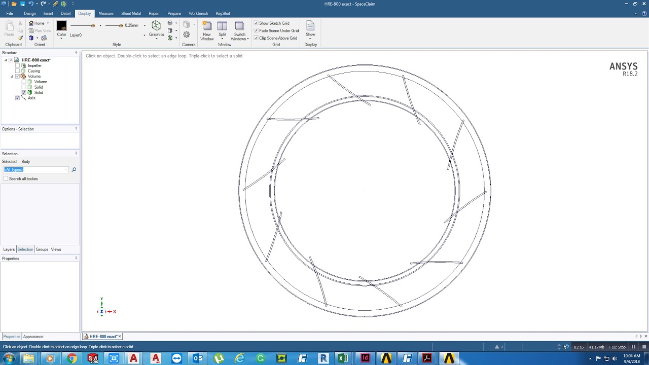 Fluid Domain Extraction from centrifugal fan