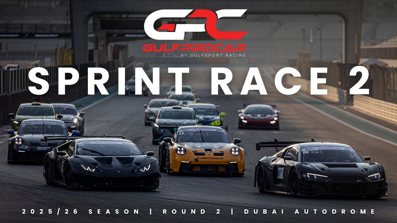 LIVE | Gulf ProCar Championship 2025/26 Sprint Race 2 |  Round 2 |  Dubai Autodrome |  29th November