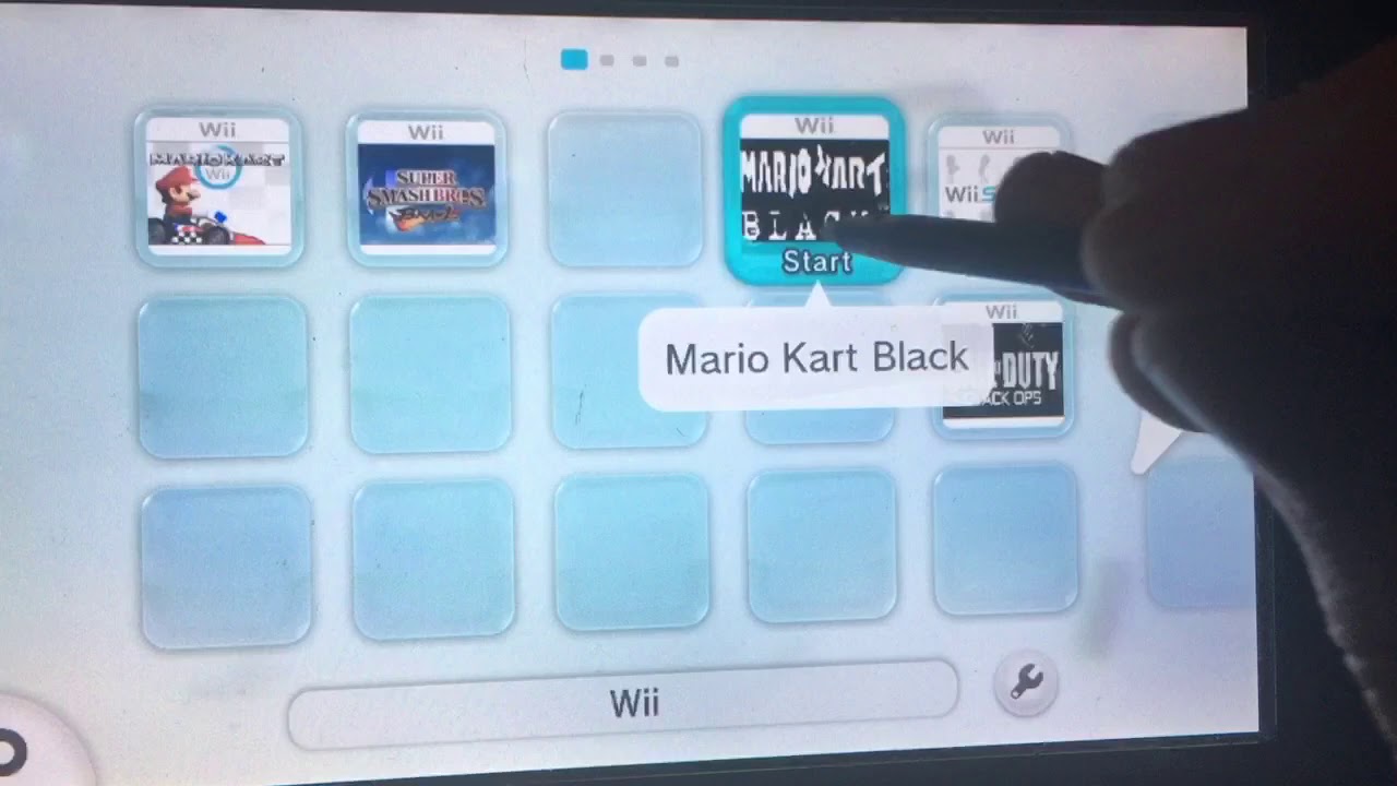 Mario Kart: Black booting up on my modded Wii U.