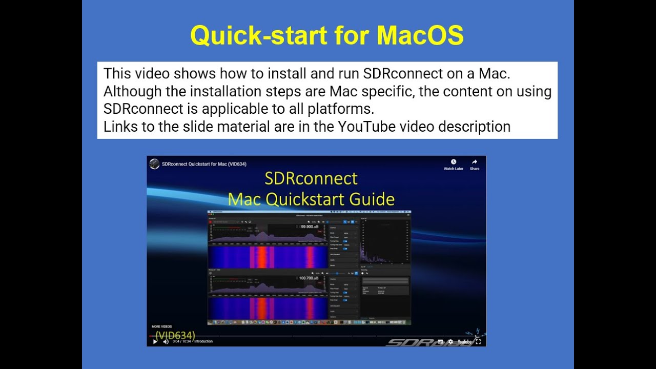 SDRplay - Краткое руководство по SDRconnect для Mac (VID634)