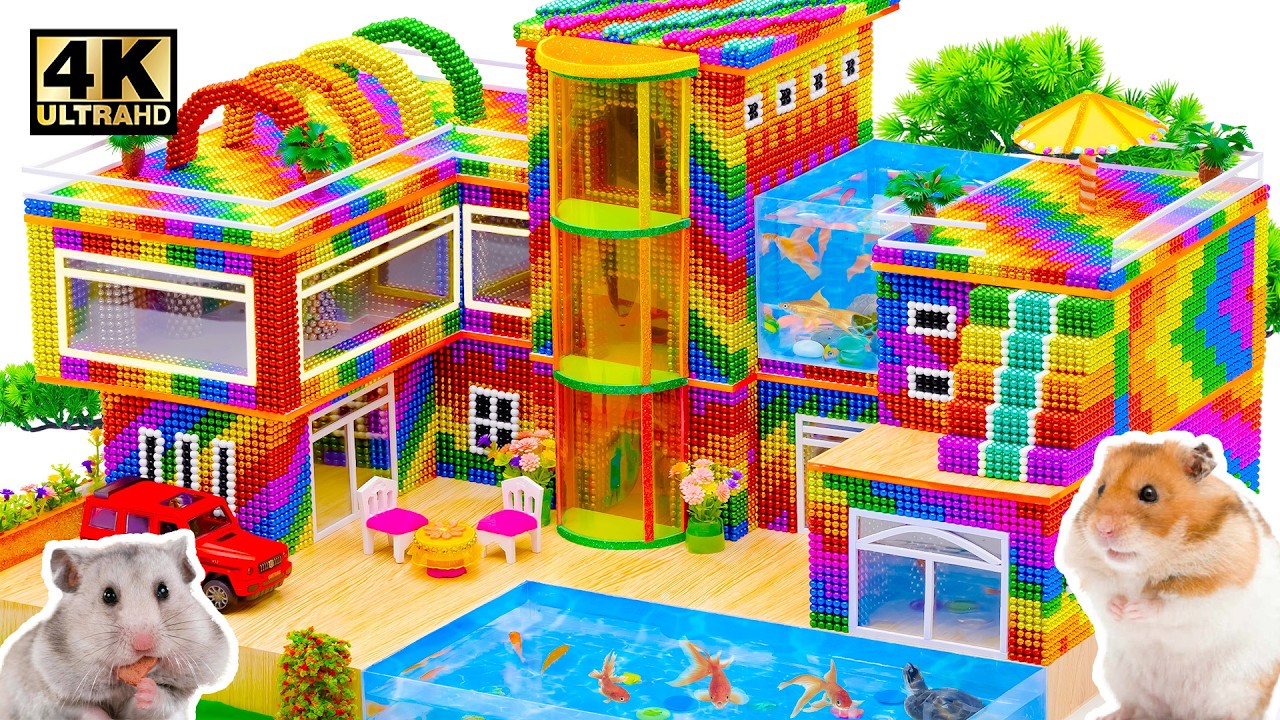 How To Make Minecraft Hamster House Has Underground Swimming Pool With LEGO, Magnetic Balls