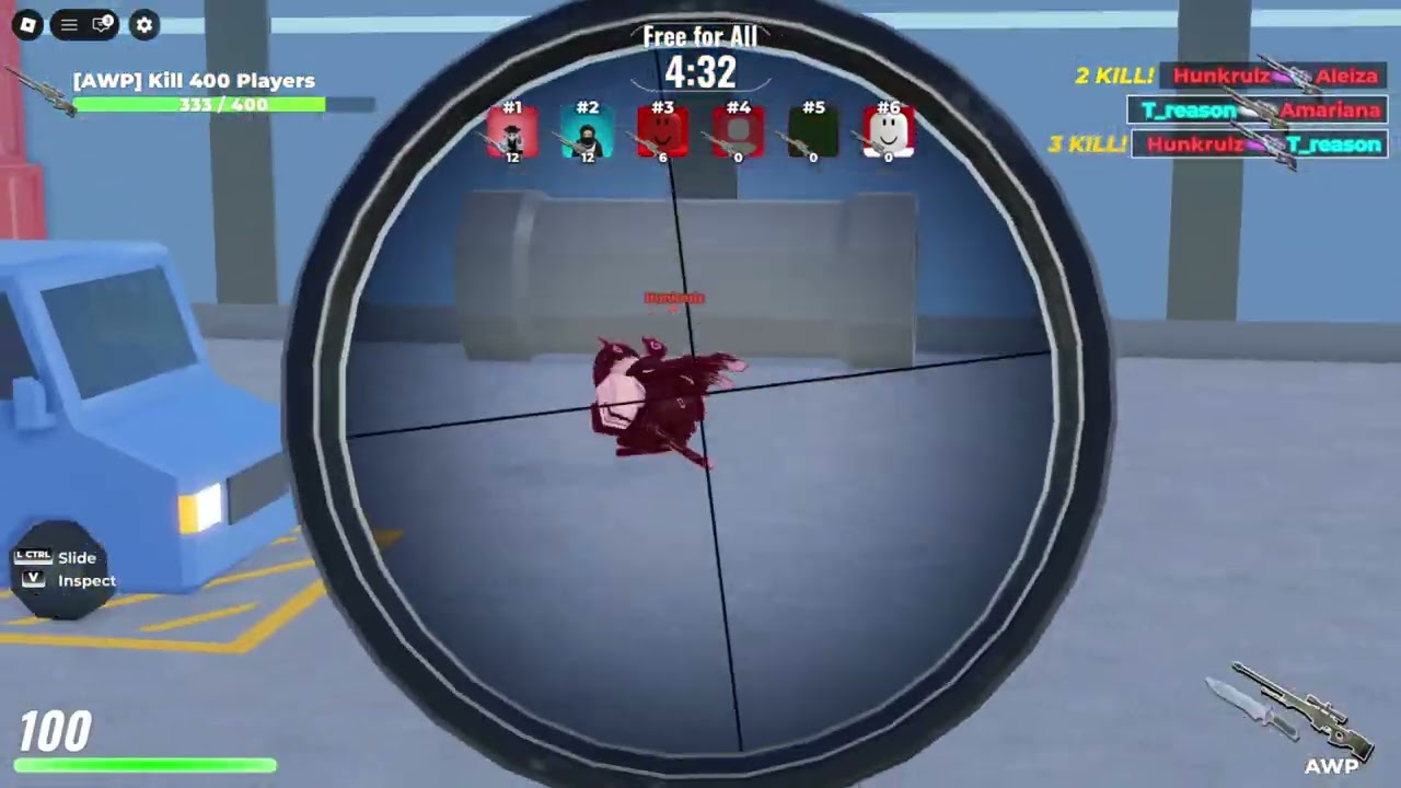 Playing sniper arena on Roblox