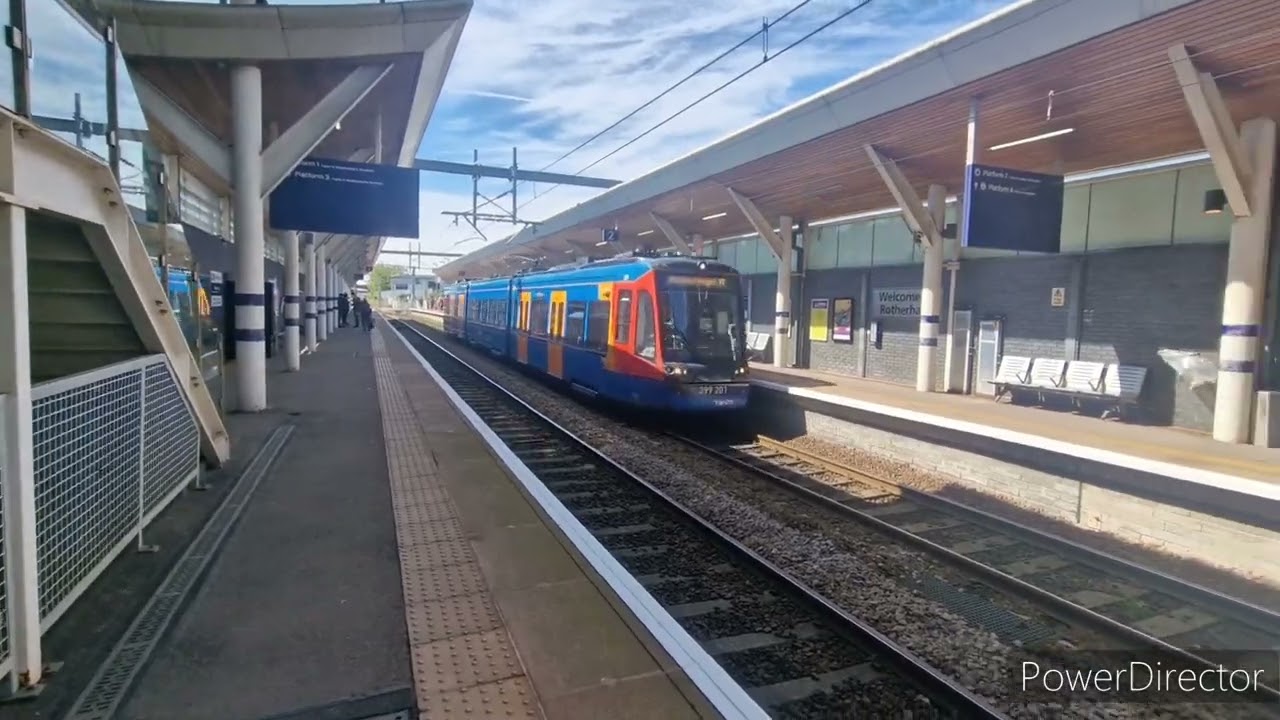 Trains and Supertram at Rotherham Central 29/4/24