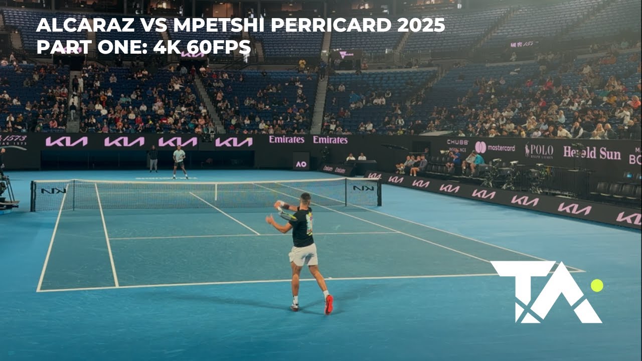 🟢 Mpetshi Perricard Takes on Alcaraz in EPIC 4K 60FPS Practice: Part One