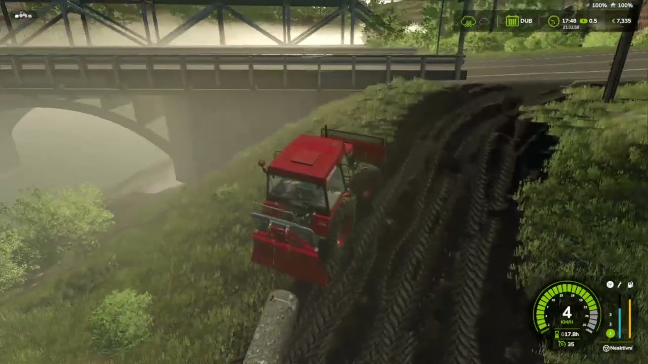 Zetor 7745 turbo jak tahá kladu v blátu. #farming25