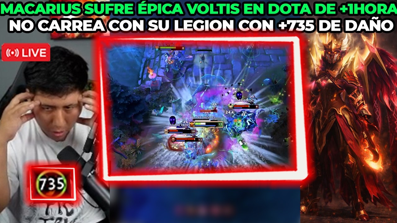 MACARIUS SUFRE ÉPICA VOLTIS EN DOTA DE +1 HORA😡 NO CARREA CON SU LEGION COMMANDER DE +735 DAÑO 🤣