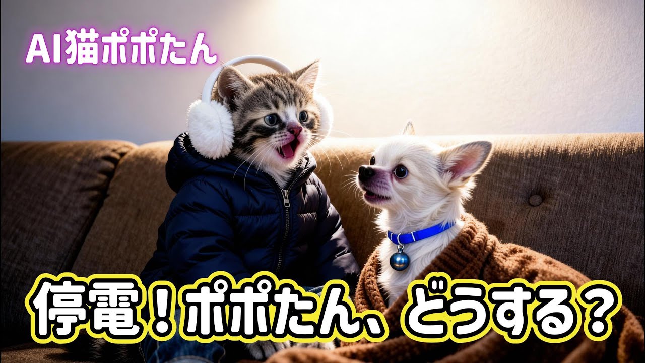 AI猫ポポたん 冬に突然の停電！ポポたんの冷静な対応
