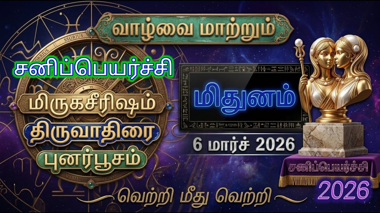 மிதுன ராசி சனிப்பெயர்ச்சி பலன் 2026 | மார்ச் 6 முதல் எப்படி? Mithunam Rasi Sani Peyarchi Palan Tamil