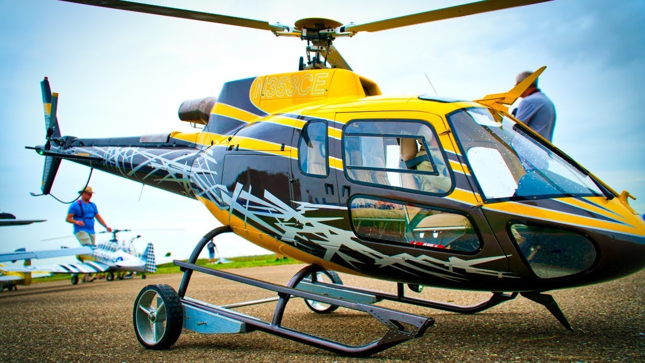 HUGE RC EUROCOPTER AS350 B2 ECUREUIL ELECTRIC HELICOPTER DEMO FLIGHT