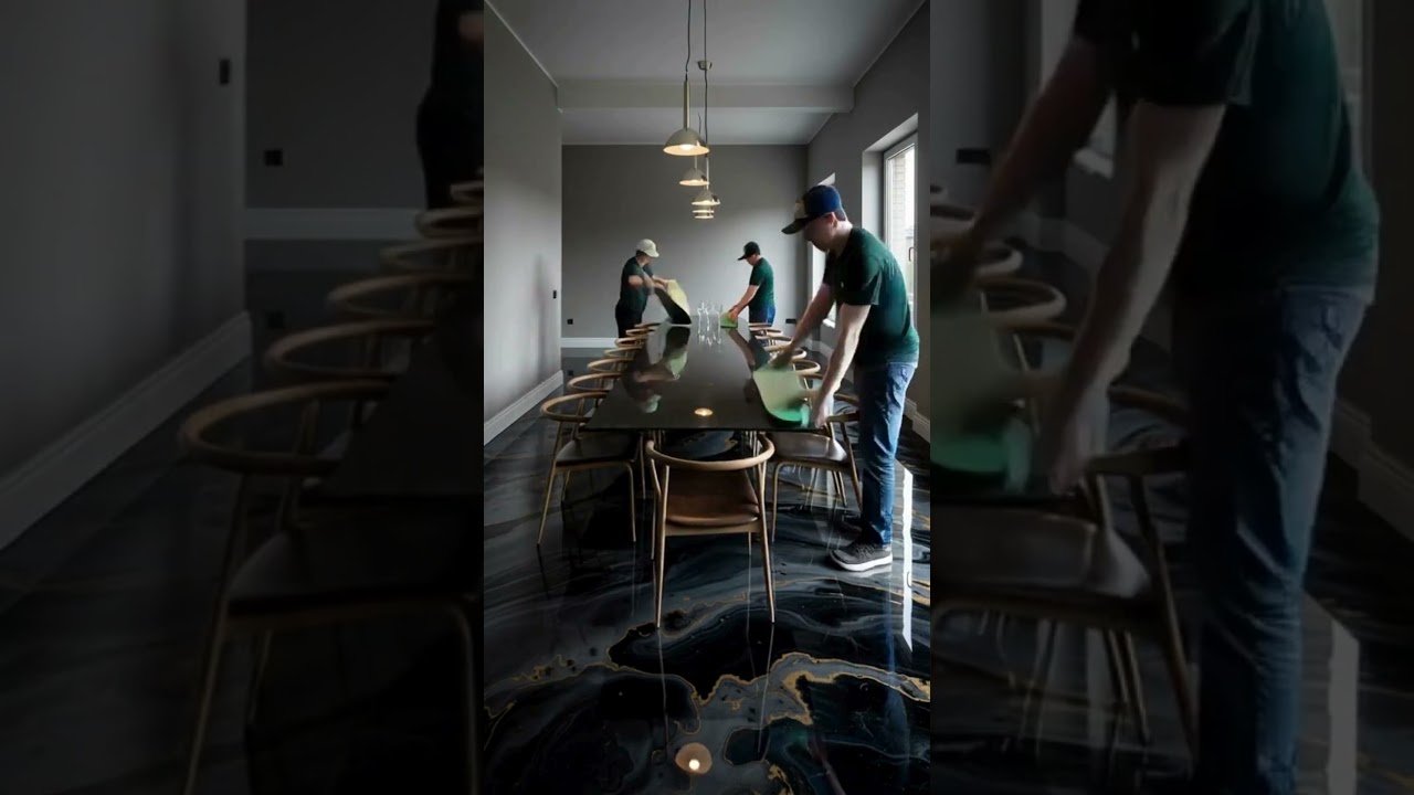 Dining Room Floor Transformation | Luxury Metallic Epoxy Timelapse 