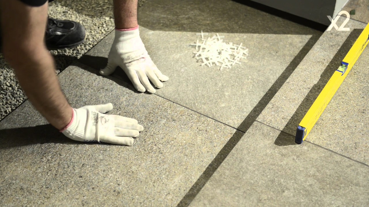 Italon X2 - укладка плиток на гравий - tile installation on gravel
