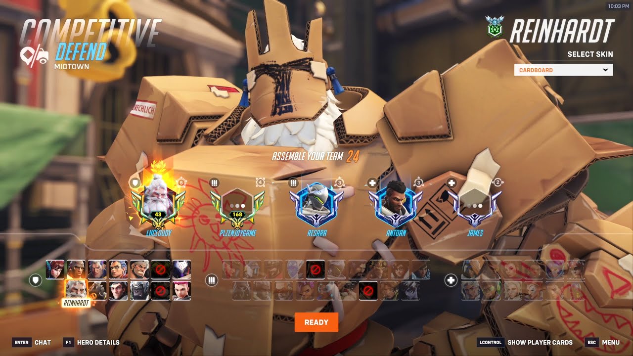 LhCloudy, ранг 43, БЕЗУМНЫЙ Райнхардт — Overwatch 2, 19 сезон, топ-500
